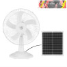 VENTILADOR DC SOBREMESA SOLAR ABANICO BLANCO 20W 3 VELOCIDADES, 5 ASPAS BLANCAS 63X43X30,5cm 4,20m DE CABLE