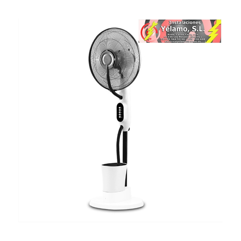 VENTILADOR HUMIDIFICADOR PIE ICEBERG BLANCO/NEGRO 80W, 3 VELOCIDADES, 3 ASPAS, NEBULIZADOR 125X43X38cm TANQUE AGUA 2,8L