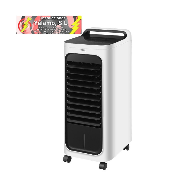 CLIMATIZADOR EVAPORATIVO DAKAR BLANCO/NEGRO 80W FRIO 2000W CALOR 3 VEL. 6L HUMIDIFICADOR, ACUM.FRIO 66,5X25,5X28,5cm