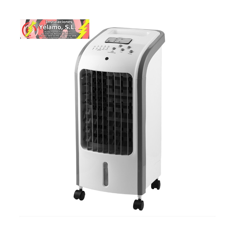 CLIMATIZADOR EVAPORATIVO NIRVANA BLANCO 80W 3 VEL, 4 L, OSCILANTE, ACUMULADOR DE FRIO, REMOTO, TEMPORIZADOR 57X26X24cm