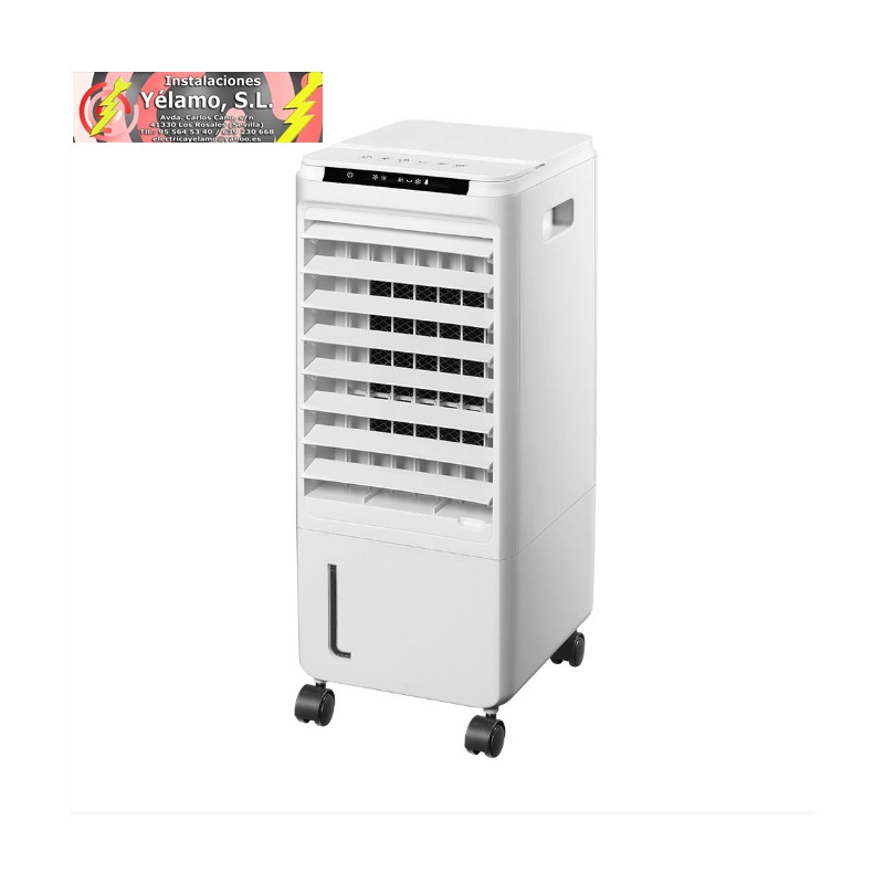 CLIMATIZADOR EVAPORATIVO NIEVE BLANCO 80W 3VELOCIDADES REMOTO Y TEMPORIZ. HUMIDIFICADOR Y ACUM. FRIO 56X23,5X26cm