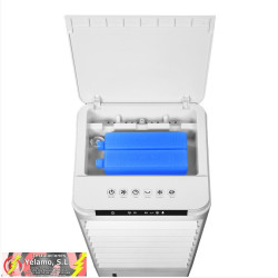 CLIMATIZADOR EVAPORATIVO NIEVE BLANCO 80W 3VELOCIDADES REMOTO Y TEMPORIZ. HUMIDIFICADOR Y ACUM. FRIO 56X23,5X26cm