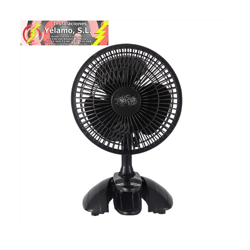 VENTILADOR SOBREMESA CON PINZA NERVION NEGRO 2 VELOCIDADES 20W 2 EN 1 30X20X16cm