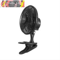 VENTILADOR SOBREMESA CON PINZA NERVION NEGRO 2 VELOCIDADES 20W 2 EN 1 30X20X16cm