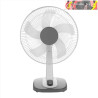 VENTILADOR SOBREMESA ARROYO PEQUEÑO BLANCO/GRIS 3 VELOCIDADES 40W 5 ASPAS OSCILANTE Y ROTATORIO 55X34X26cm