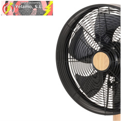 VENTILADOR SOBREMESA FALCON NEGRO/HAYA 3 VELOCIDADES 45W 5 ASPAS OSCILANTE Y ROTATORIO 59X35X28cm