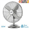 VENTILADOR SOBREMESA PALI CROMO 50W 3 VELOCIDADES 43D OSCILANTE