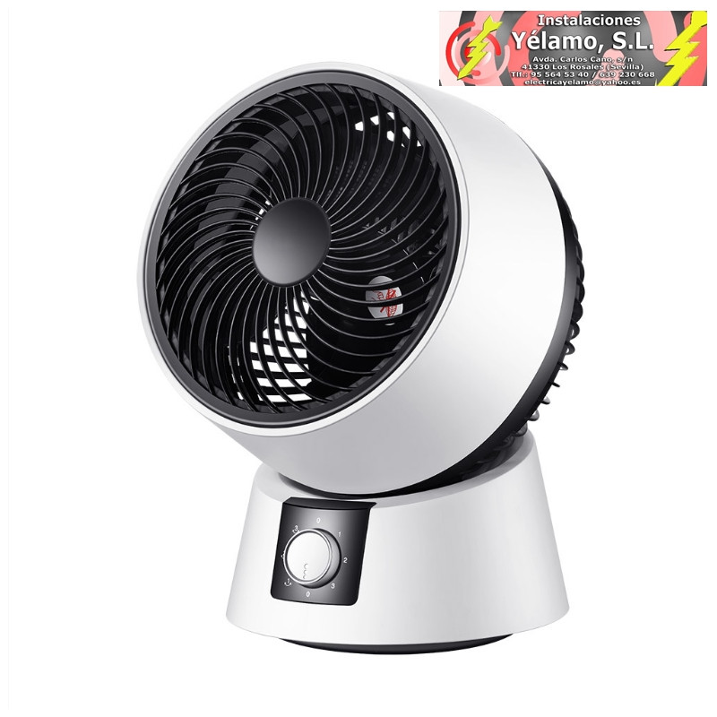 VENTILADOR SOBREMESA GAVILAN BLANCO/NEGRO 35W 3VELOCIDADES ORIENTABLE FIJO Y ROTATIVO 35,5X26,5X25X7cm