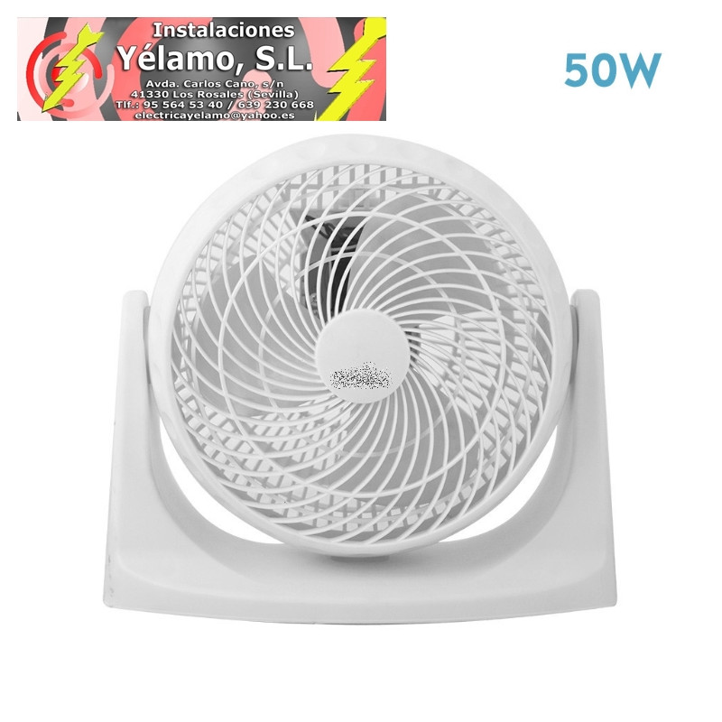 VENTILADOR SOBREMESA BALBOA BLANCO 3 VELOCIDADES 50W 3 ASPAS 26X28,5X26cm