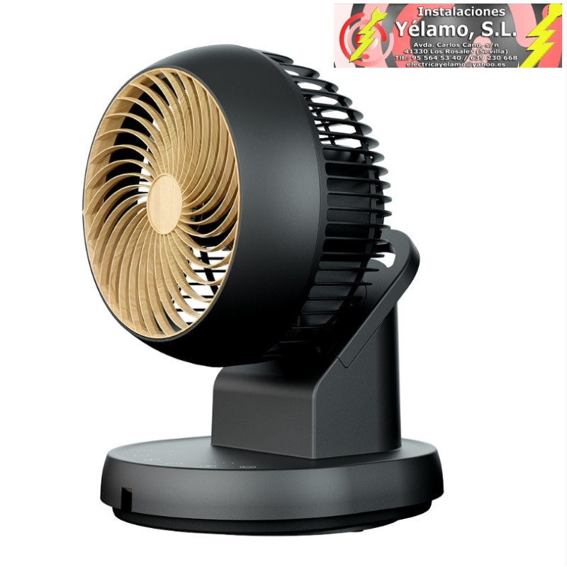 VENTILADOR SOBREMESA URBEL NEGRO/HAYA 30W 4 VELOCIDADES 31,5X21X24cm OSCILACIÓN 3D REMOTO, TEMPORIZADOR