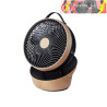 VENTILADOR SOBREMESA PETIRROJO NEGRO/MADERA 25W 12 VELOCIDADES, 3 ASPAS, MOTOR DC, REMOTO, TEMPORIZADOR 36,3X27,5X24,8cm