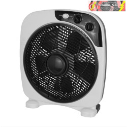 VENTILADOR SOBREMESA BORJA 45W BLANCO/NEGRO 3 VELOCIDADES 5 ASPAS TEMPORIZADOR 41X37,5X12,5cm