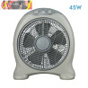 VENTILADOR SOBREMESA URGEL 45W GRIS 3 VELOCIDADES 5 ASPAS TEMPORIZADOR 45X38X15cm