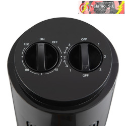 VENTILADOR DE TORRE CUCO NEGRO 3 VELOCIDADES 50W TEMPORIZADOR ROTATORIO 78X22X22 cm