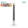 VENTILADOR DE TORRE TERO BLANCO 3 VELOCIDADES 50W OSCILANTE TEMPORIZADOR 80X25X25 cm