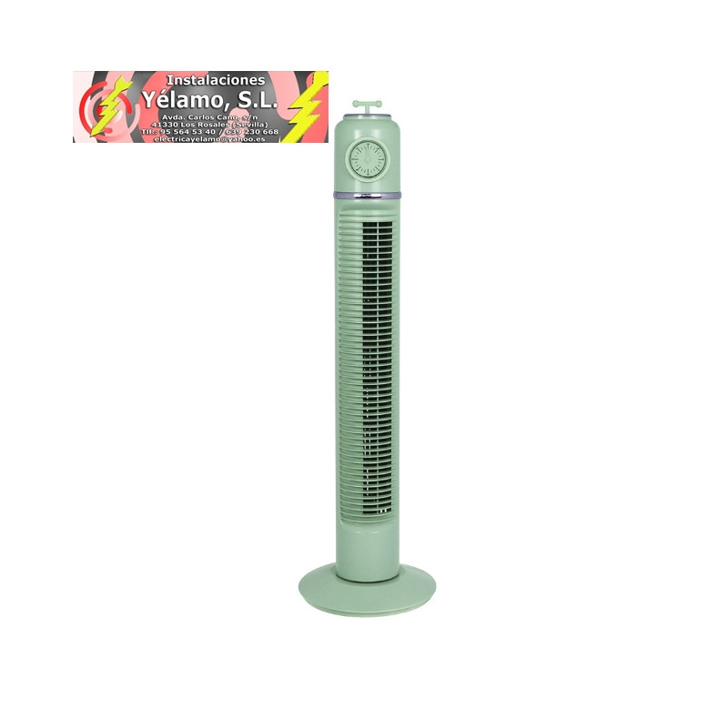 VENTILADOR TORRE HURACAN VERDE 45W, 3 VELOCIDADES, TEMPORIZADOR, FIJO Y ROTATORIO 75X22X22cm