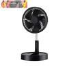 VENTILADOR DC PORTATIL GALAN NEGRO 10W, 3 VELOCIDADES, BATERIA REGX20X20cm PLEGABLE+REMOTO+TEMPORIZADOR