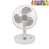 VENTILADOR INALAMBRICO SOBREMESA PACHECO BLANCO/GRIS 5W 3 VELOCIDADES RECARGABLE C/LUZ, ALIM.USB, ORIENTABLE 3ASPAS 29X19X16cm