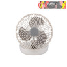 VENTILADOR INALAMBRICO SOBREMESA PACHECO BLANCO/GRIS 5W 3 VELOCIDADES RECARGABLE C/LUZ, ALIM.USB, ORIENTABLE 3ASPAS 29X19X16cm