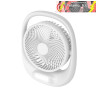 VENTILADOR INALAMBRICO SOBREMESA AGUILA BLANCO 5W 3VEL RECARGABLE C/LUZ, ALIM.USB ORIENTABLE 180º 3ASP 30X25X8 cm