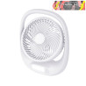 VENTILADOR INALAMBRICO SOBREMESA AGUILA BLANCO 5W 3VEL RECARGABLE C/LUZ, ALIM.USB ORIENTABLE 180º 3ASP 30X25X8 cm