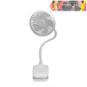 VENTILADOR SOBREMESA CON PINZA SINES BLANCO 5W 3+1VELOCIDADES RECARGABLE ALIM.USB 5 ASPAS MOTOR DC 36X12,5X11,5cm INALAMBRICO