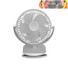 VENTILADOR SOBREMESA CON PINZA PEÑAFIEL BLANCO 5W, 3+1VEL, RECARGABLE ALIMENTACION USB 5ASPAS MOTOR DC 18X16X13cm INALAMBRICO