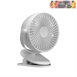 VENTILADOR SOBREMESA CON PINZA PEÑAFIEL BLANCO 5W, 3+1VEL, RECARGABLE ALIMENTACION USB 5ASPAS MOTOR DC 18X16X13cm INALAMBRICO