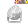 MINIVENTILADOR SOBREMESA BRETAÑA BLANCO 5W 3+1VELOCIDADES RECARGABLE ALIMENTACION USB ORIENTABLE 5ASPAS 17X15X11,5cm