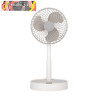 VENTILADOR INALAMBRICO DC PORTATIL JERICO BLANCO/GRIS 5W 3VEL RECARGABLE, ALIM.USB, ORIENTABLE 3 ASPAS REGX17X17cm