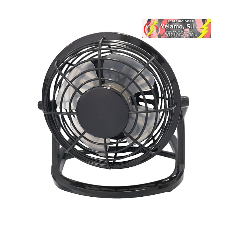 MINIVENTILADOR SOBREMESA TANGO 2,5W 5V NEGRO 14,5X14,5X10 cm