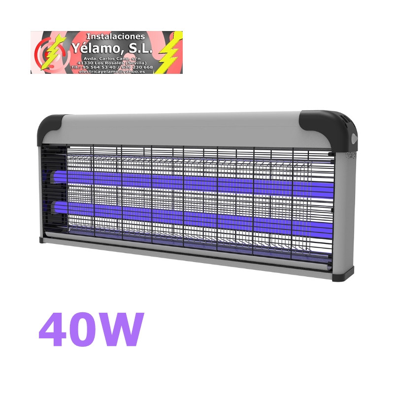 MATA INSECTOS ELECTRICO DIABLO 40W 2XUV CON CADENA ALCANCE 100m² 26,6X64,5X8,5cm FACIL LIMPIAR