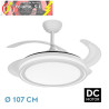 VENTILADOR DC BANDIDO 59W BLANCO 4ASPAS 107D 5900LM 3500-4000-6500K REMOTO Y TEMPORIZADOR