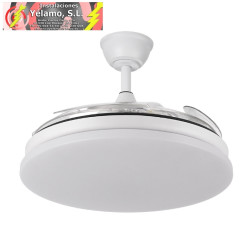 VENTILADOR DC TRIDENTE 59W BLANCO 4ASPAS DESP.107D 6980LM REG.INTENSIDAD REMOTO+TEMPORIZADOR+MEMORIA 3000-4000-6000K