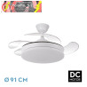 VENTILADOR DC TRIDENTE MINI 59W BLANCO 4ASPAS DESP. 91D 6980LM REG.INTENSIDAD REMOTO+TEMPORIZADOR+MEMORIA 3000-4000-6000K