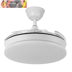 VENTILADOR DC TRIDENTE MINI 59W BLANCO 4ASPAS DESP. 91D 6980LM REG.INTENSIDAD REMOTO+TEMPORIZADOR+MEMORIA 3000-4000-6000K