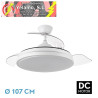 VENTILADOR DC ESCORPION 59W BLANCO 3 ASPAS DESPLEGABLES 107D 6980LM 3000-4000-6000K REMOTO+TEMPORIZADOR+MEMORIA