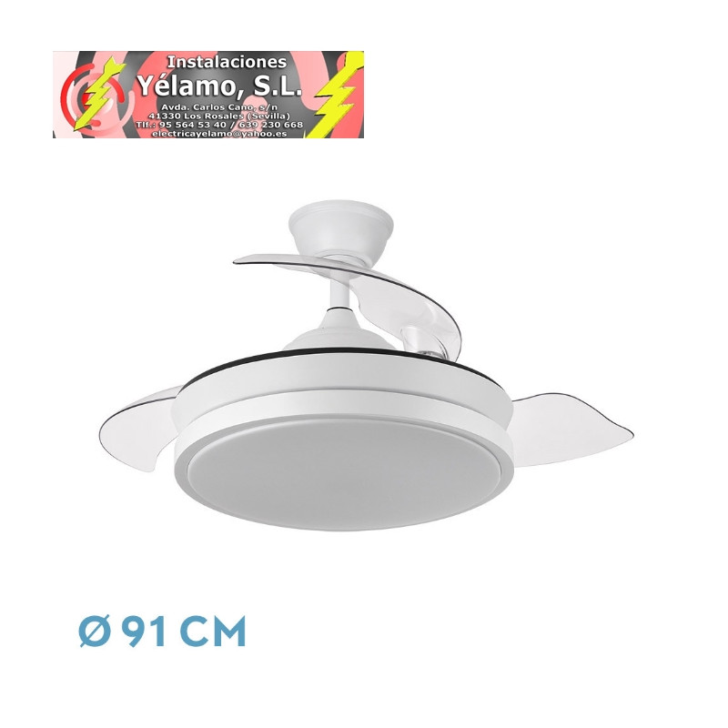 VENTILADOR DC ESCORPION MINI 59W BLANCO 3 ASPAS DESP. 91D 6980LM REMOTO+TEMPORIZADOR+MEMORIA