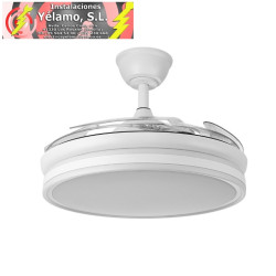 VENTILADOR BAYOMO 59W 6980LM BLANCO 4 ASPAS DESP. 34,5/42X50/107 D. 3 COLOR. DC.REMOTO+REG.INTENSIDAD