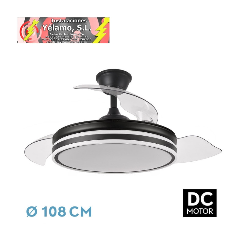 VENTILADOR BAYOMO 72W 6120LM NEGRO 3 ASPAS DESP. 32/47X49/108D.3 COLOR.MOTOR DC.REMOTO