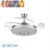 VENTILADOR DANI 59W 6980LM NIQUEL 4 ASPAS DESPLEGABLES 6 VELOCIDADES 107D 3000-4000-6000K REMOTO, REG.INT, MEMORI Y TEMPOR