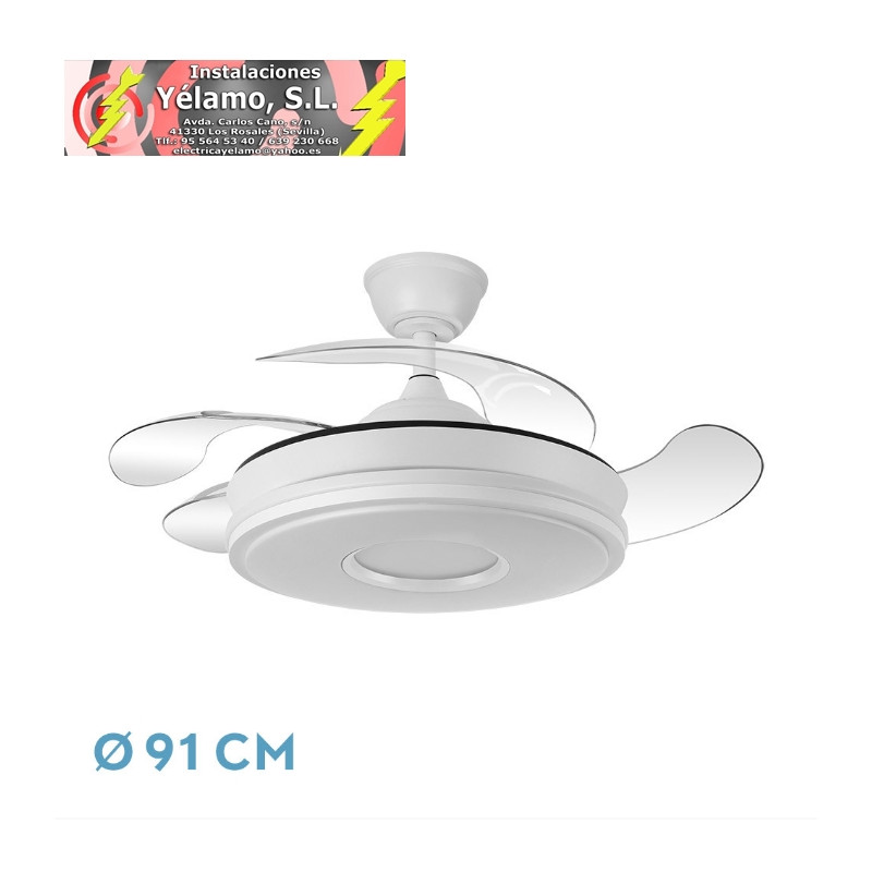 VENTILADOR DC DANI 59W 6980LM BLANCO 4ASPAS 6VELOCIDADES 91 D 3000-4000-6000K REMOT+REG.INTENSIDAD+MEMORI+TEMPOR