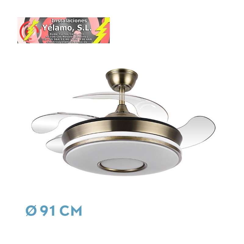 VENTILADOR DC DANI 59W 6980LM CUERO 4ASPAS 6VELOCIDADES 91D 3000-4000-6000K REMOT+REG.INTENSIDAD+MEMOR+TEMPORIZ