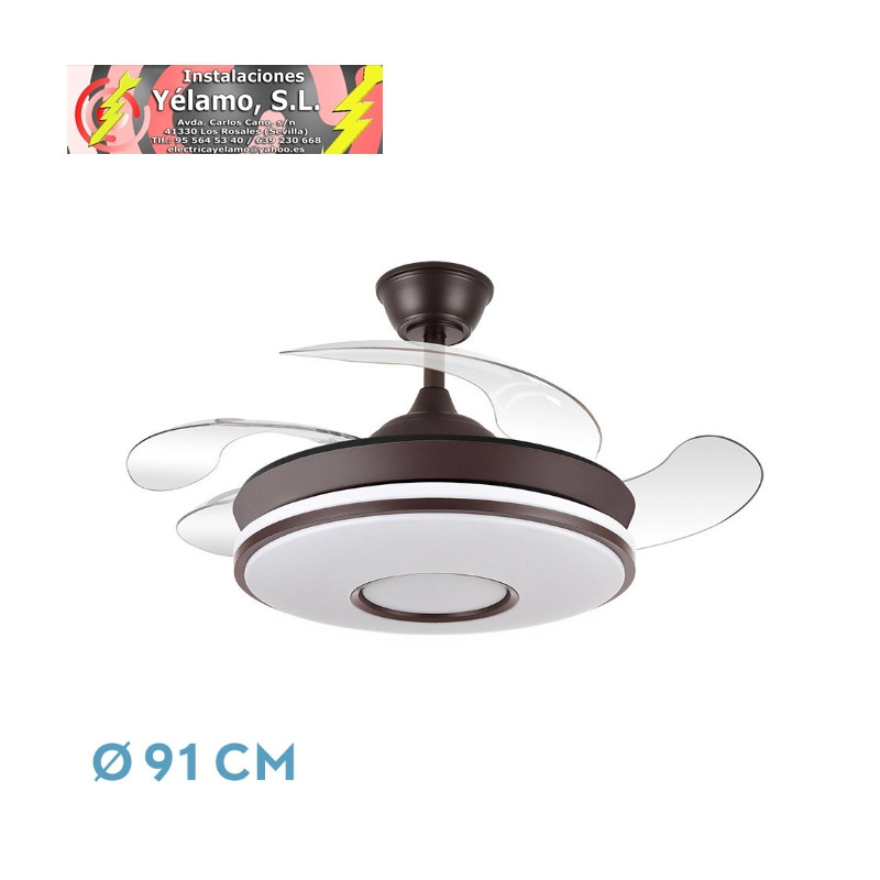 VENTILADOR DC DANI MINI 59W MARRON 4ASP 91D 6980LM 3000-4000-6000K REG.INTENSIDAD REMOTO,MEMORIA,TEMPORIZADOR