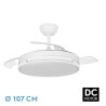 VENTILADOR DC PAPIRO 59W BLANCO 3ASPAS DESP.107D 6980LM 3000K,4000K,6000K REMOTO+MEMORIA+TEMPORIZADOR
