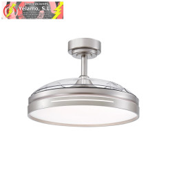 VENTILADOR DC 59W MICENAS NIQUEL 3ASP.TRANSP.108D 6VELOCIDADES 6980LM 3COLORES REMOTO,REG.INTENSIDAD,MEMORIA Y TEMPORIZADOR 24