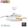 VENTILADOR DC EMPERADOR 72W BLANCO/HAYA 3ASPAS DESPLEGABLES 108D 7200LM 3000-4000-6000K REMOTO+REG.INTENSIDAD+MEMORIA+TEMPORIZ