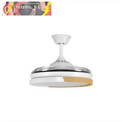 VENTILADOR DC EMPERADOR 72W BLANCO/HAYA 3ASPAS DESPLEGABLES 108D 7200LM 3000-4000-6000K REMOTO+REG.INTENSIDAD+MEMORIA+TEMPORIZ