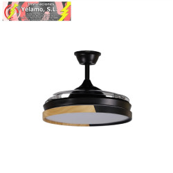 VENTILADOR DC EMPERADOR 72W NEGRO/HAYA 3ASPAS DESPLEGABLES 108D 7200LM 3000-4000-6000K REMOTO+MEMORIA+TEMPORIZADOR