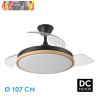 VENTILADOR DC EVROS 59W 6980LM NEGRO/HAYA 107D 3ASP.DESPLEGABLES 3000-4000-6000K REMOTO+TEMP+MEMORIA